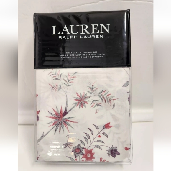 Lauren Ralph Lauren Maddie Blossom Cream Two Standard Pillowcases Cotton Floral - Picture 1 of 9